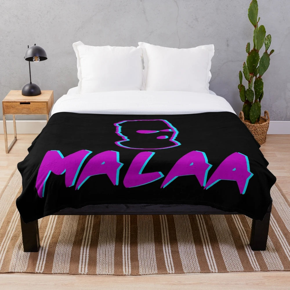 Colorful plush blanket featuring an EDM-inspired design