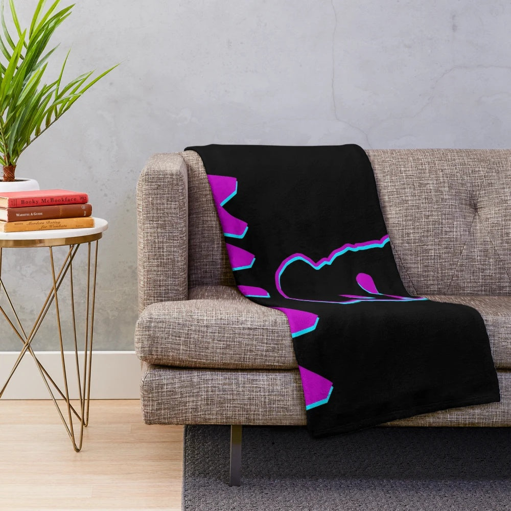Colorful plush blanket featuring an EDM-inspired design