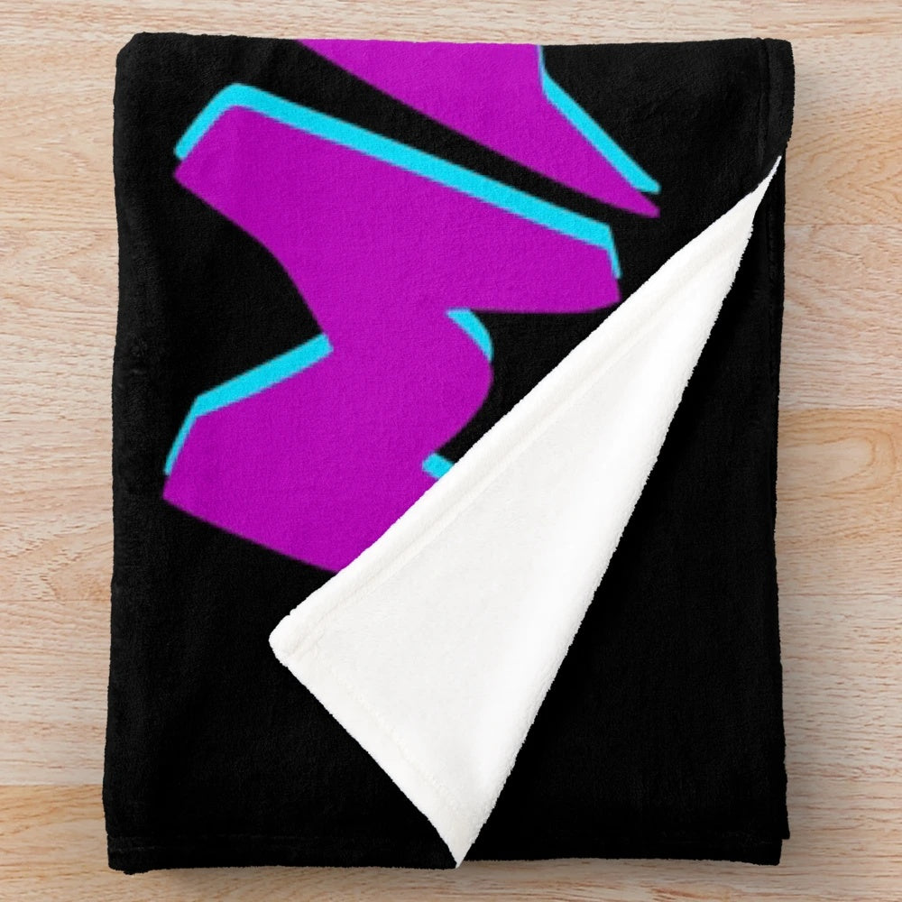 Colorful plush blanket featuring an EDM-inspired design