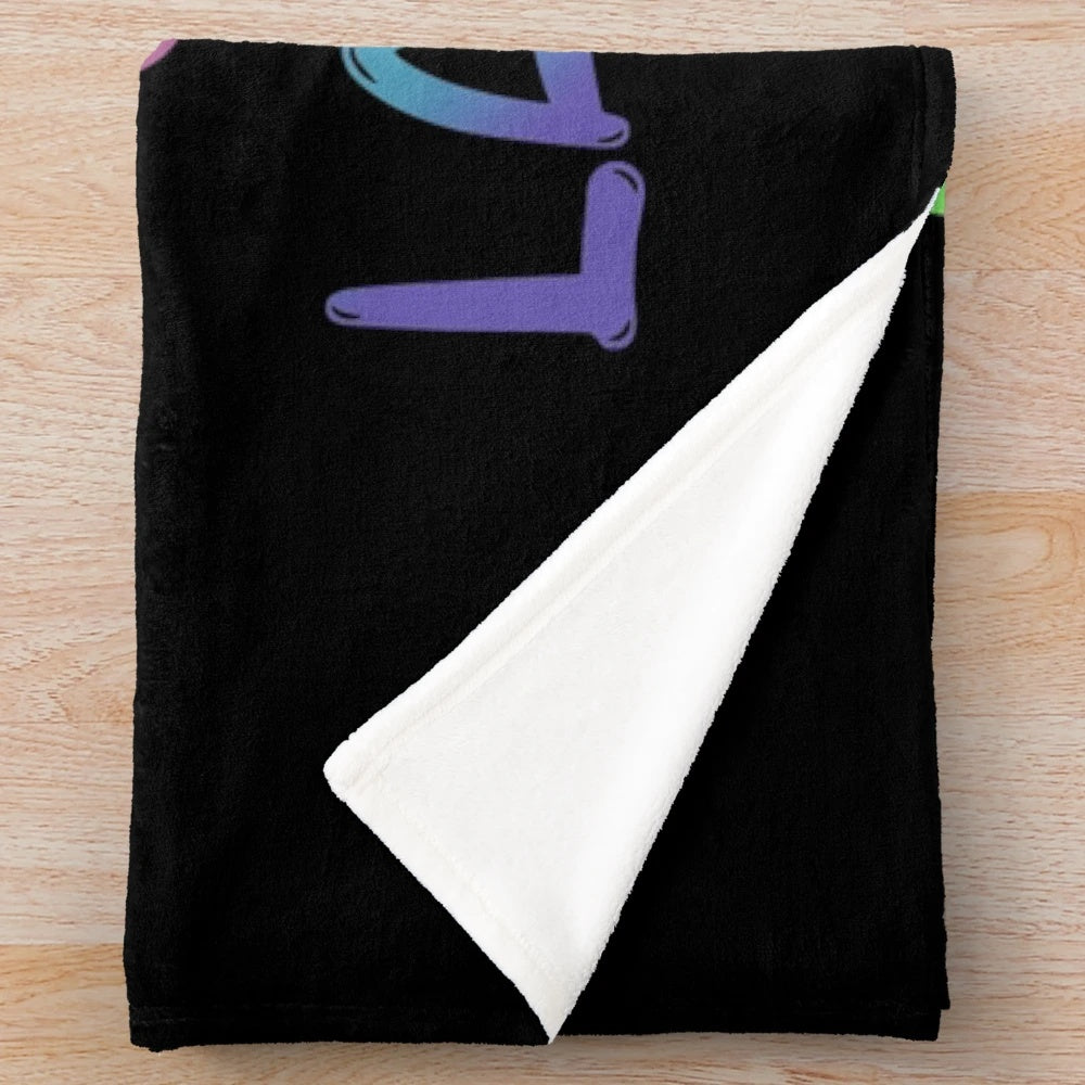Colorful plush blanket with the quote "We All Laugh in the Same Language" for ESL and ESOL teachers