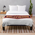 Plush blanket featuring colorful and iconic Indian cinema-inspired design