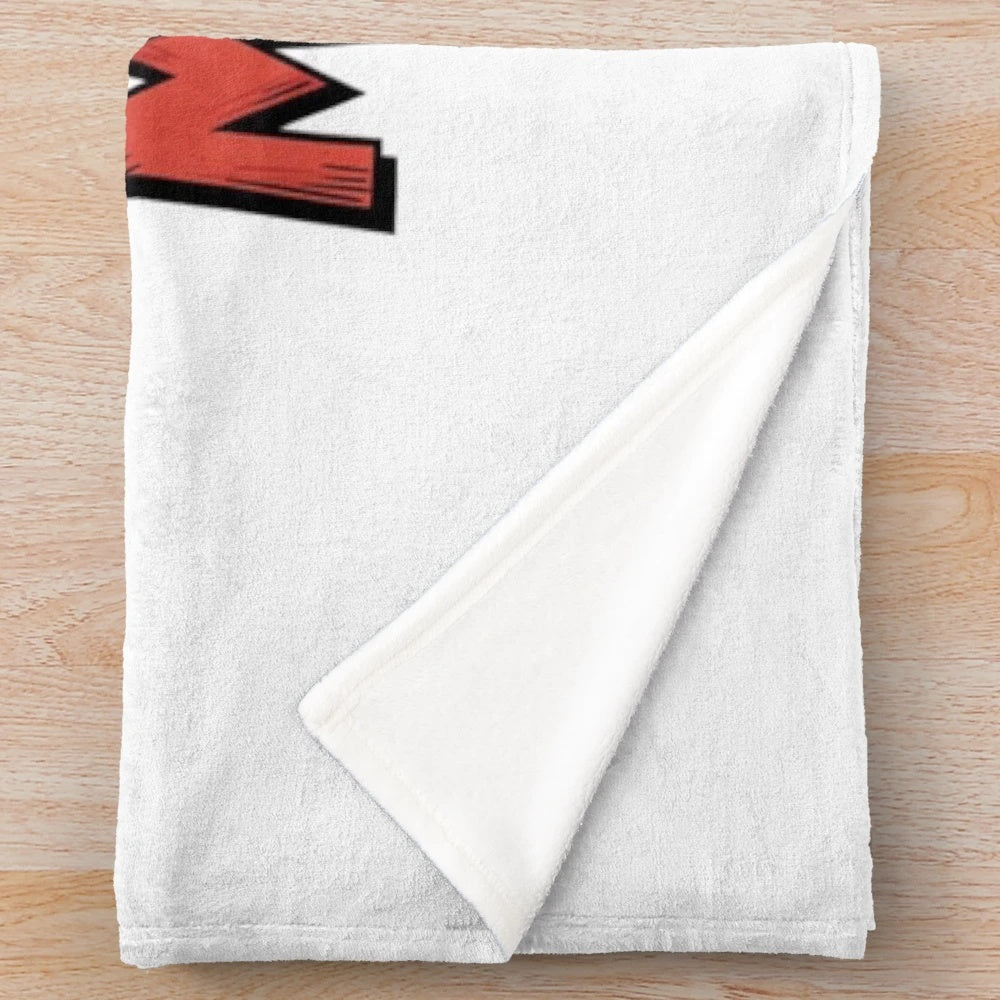 Colorful plush blanket featuring a quirky social media monster design