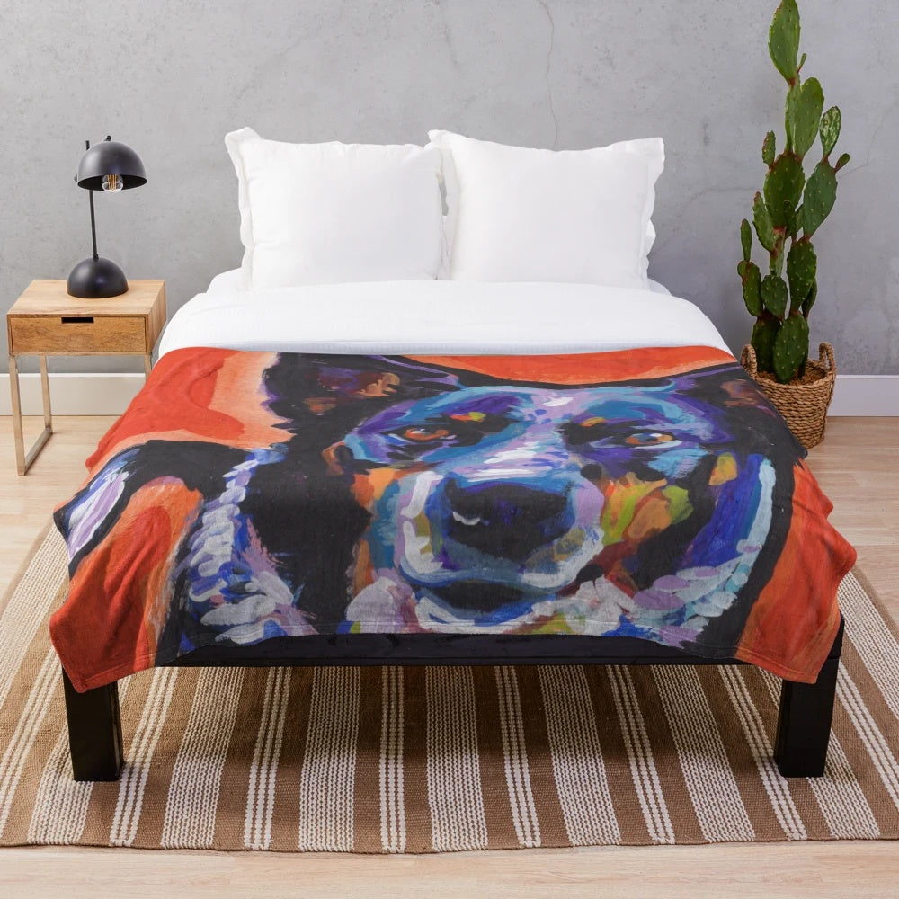 Colorful pop art portrait of an Australian Cattle Dog