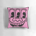 Colorful pop art style cartoon pillow featuring a funky, quirky design