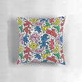 Colorful pop art-inspired pillow with a fun, cartoonish design