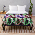 Colorful pop art style plush blanket with portrait of Hollywood actress Jessica Chastain