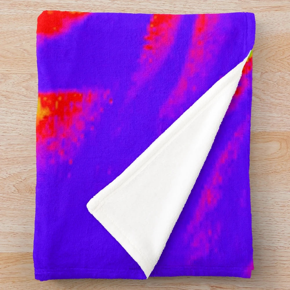 Colorful and whimsical pop art inspired plush blanket