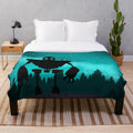 Colorful and cozy plush blanket featuring a graphic design inspired by the movie The Iron Giant