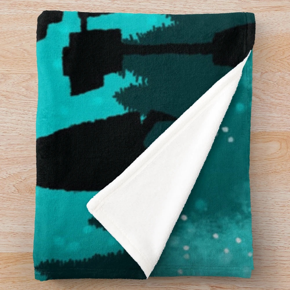 Colorful and cozy plush blanket featuring a graphic design inspired by the movie The Iron Giant