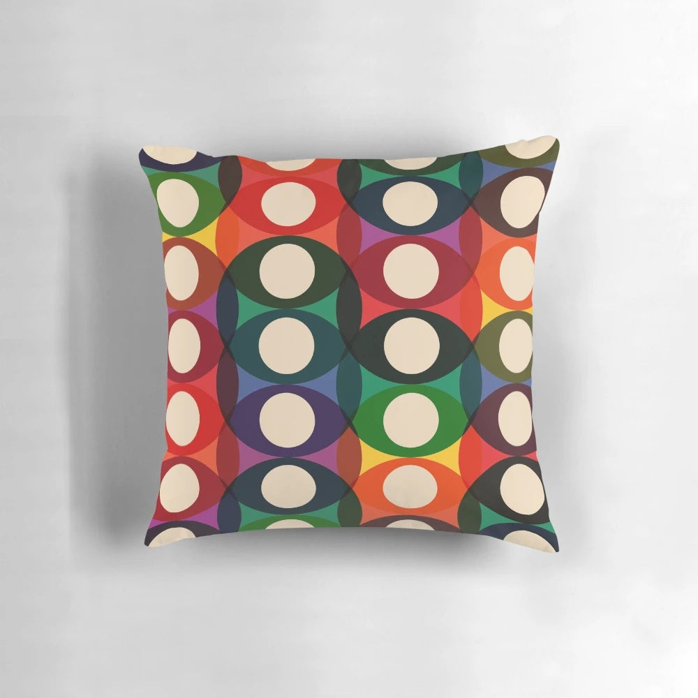 Colorful, eye-catching pop art design pillow