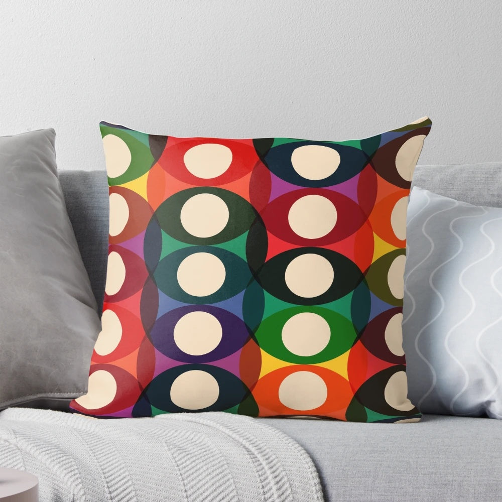 Colorful, eye-catching pop art design pillow
