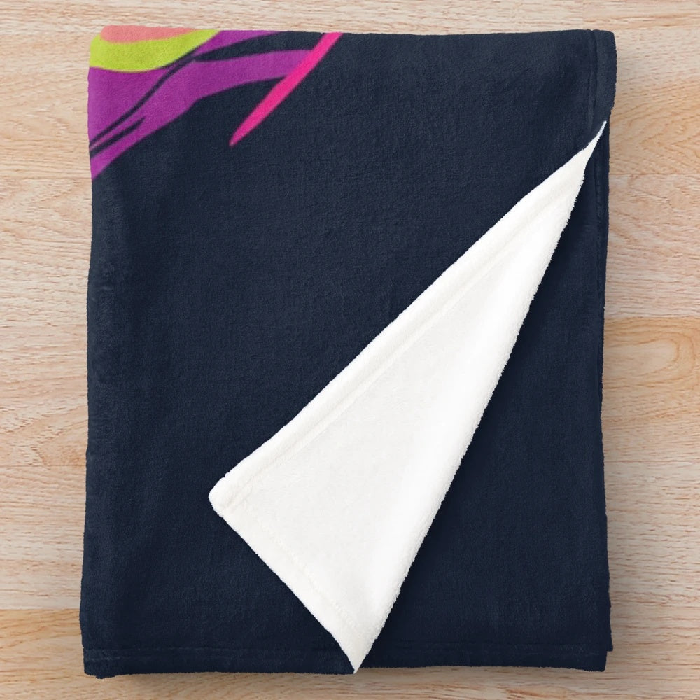 Colorful pop art plush blanket featuring a retro-styled Jesus with sunglasses