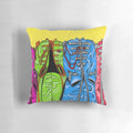 Colorful Sgt Pepper-inspired pop art pillow