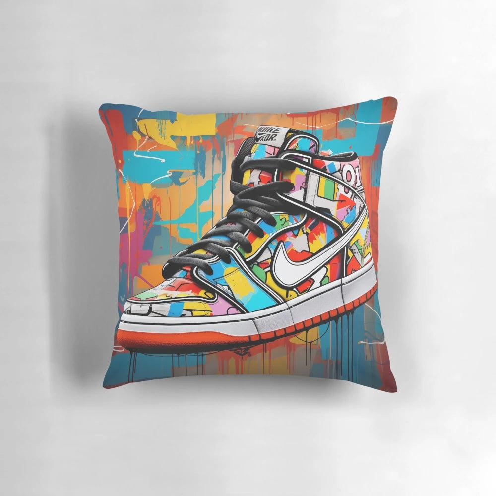 Colorful Pop Art Sneakers with Urban Graffiti Design