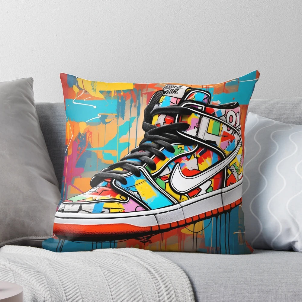 Colorful Pop Art Sneakers with Urban Graffiti Design