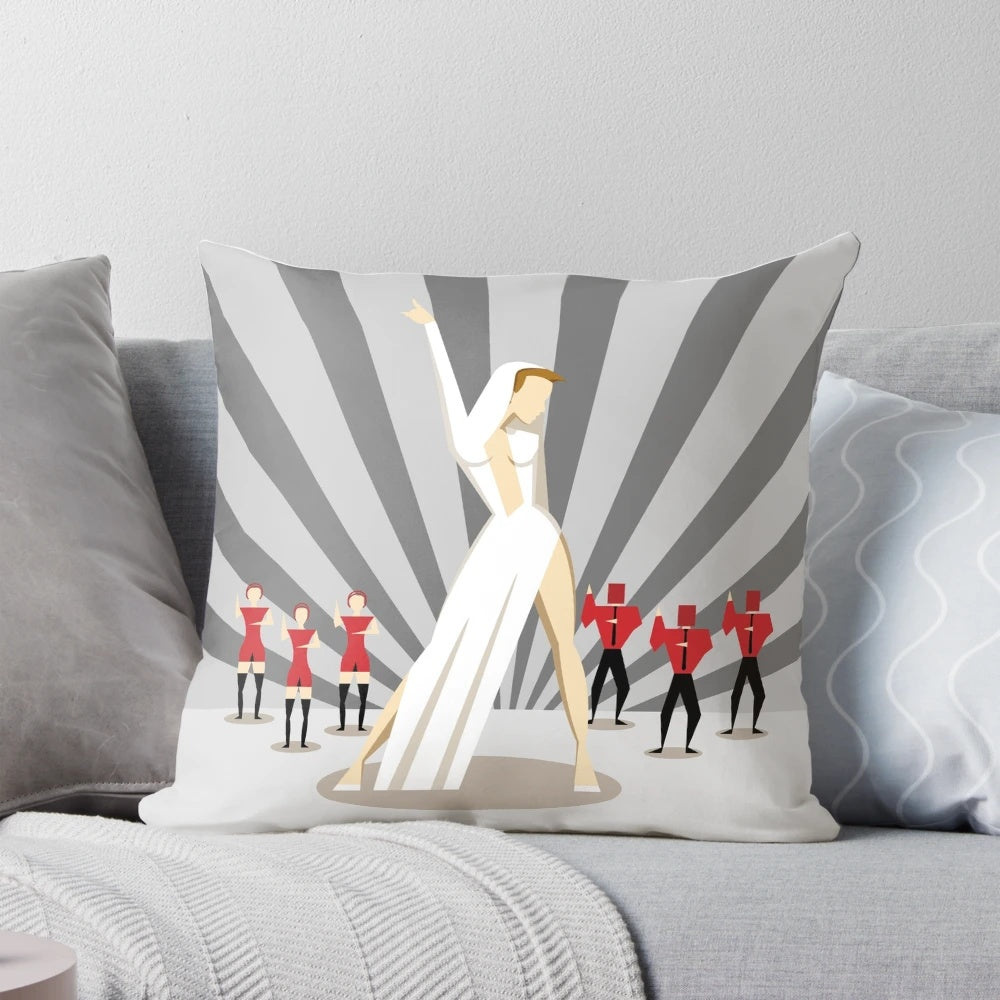 Colorful, pop-art inspired pillow featuring Kylie Minogue's iconic 'Can't Get You Out of My Head' design.