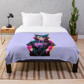 Pop music inspired plush blanket with musical elements