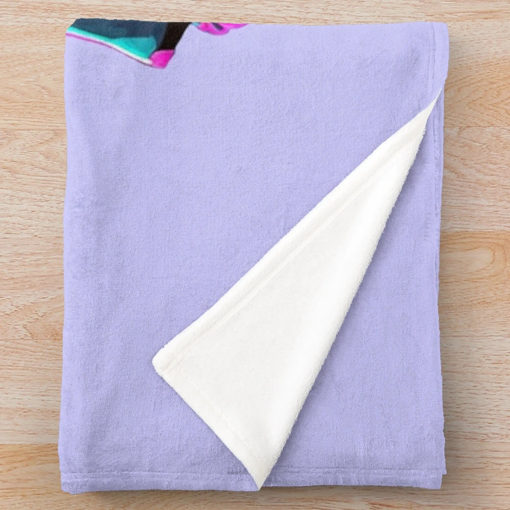 Pop music inspired plush blanket with musical elements