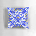 Colorful Portuguese azulejo tiles in a seamless blue and white pattern design