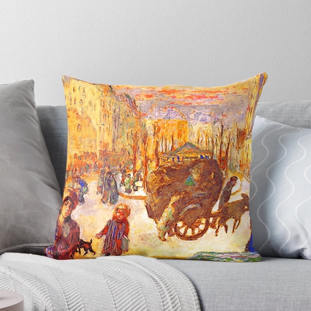 Colorful Pillow Featuring Iconic Pierre Bonnard Post-Impressionist Painting