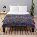 Psychedelic garden floral plush blanket