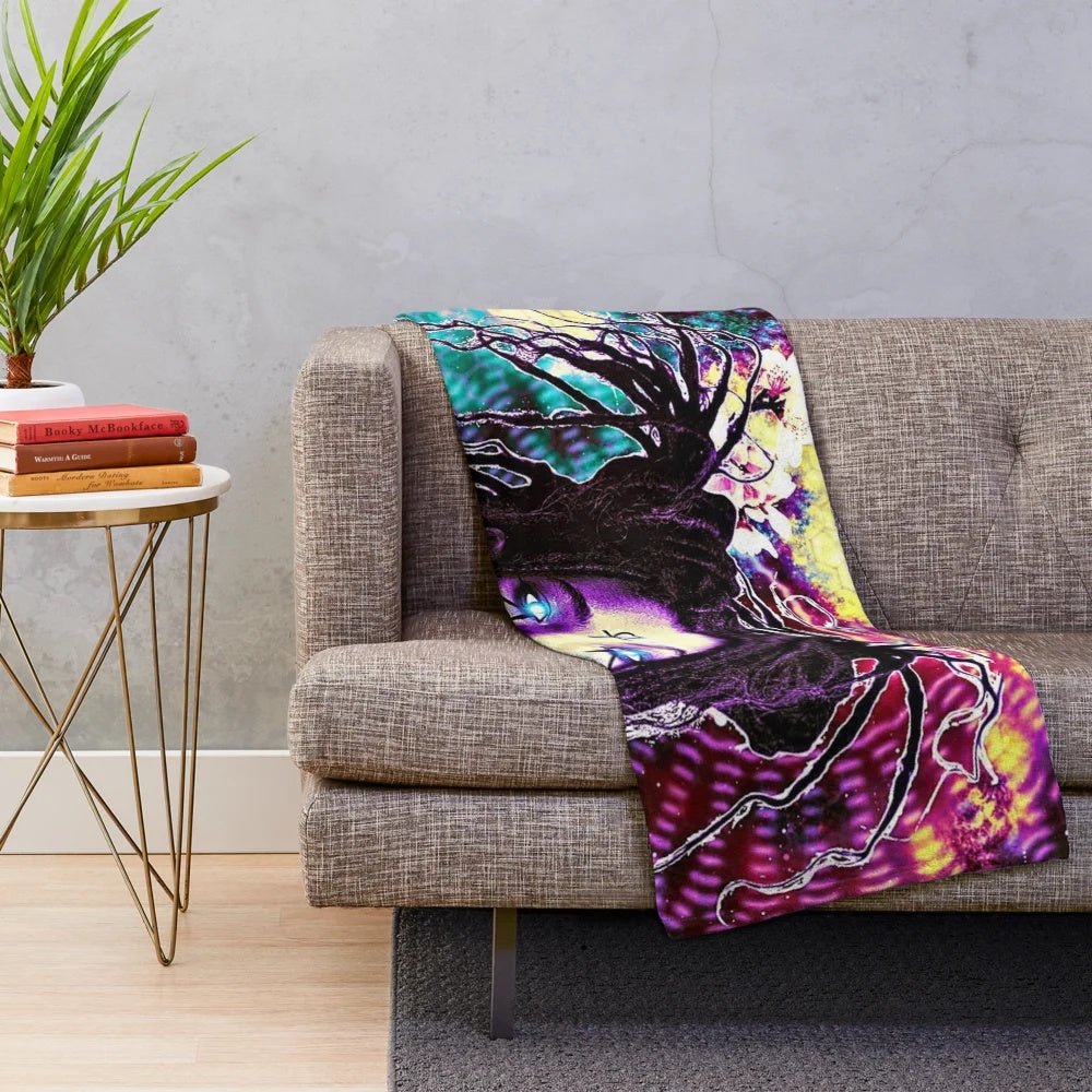 Willow Smith plush blanket with psychedelic, trippy, and third eye design