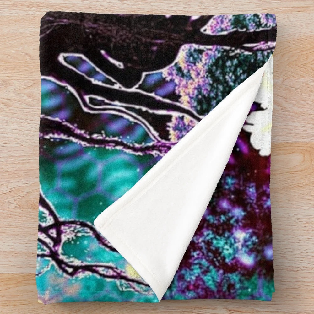 Willow Smith plush blanket with psychedelic, trippy, and third eye design