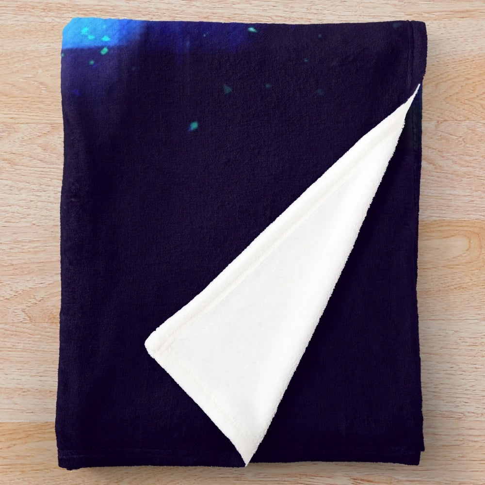 Vibrant psychedelic plush blanket with a colorful, eye-catching design
