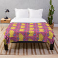 Colorful and abstract plush blanket featuring psychedelic imagery inspired by the Bollywood film 'Dum Maro Dum
