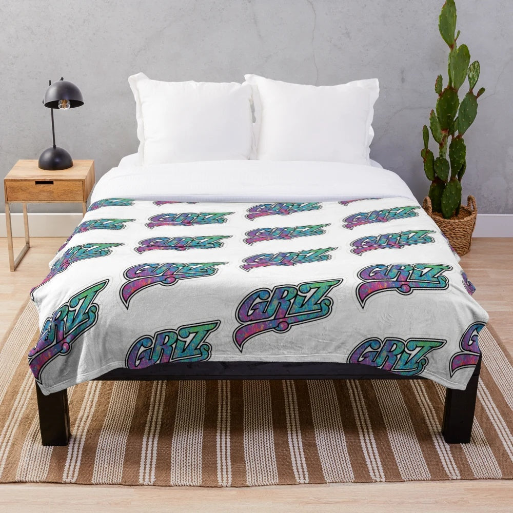 Psychedelic plush blanket featuring the GRiZ music logo