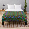 Psychedelic plush blanket with colorful, trippy, and vibrant design