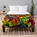 Colorful psychedelic plush blanket