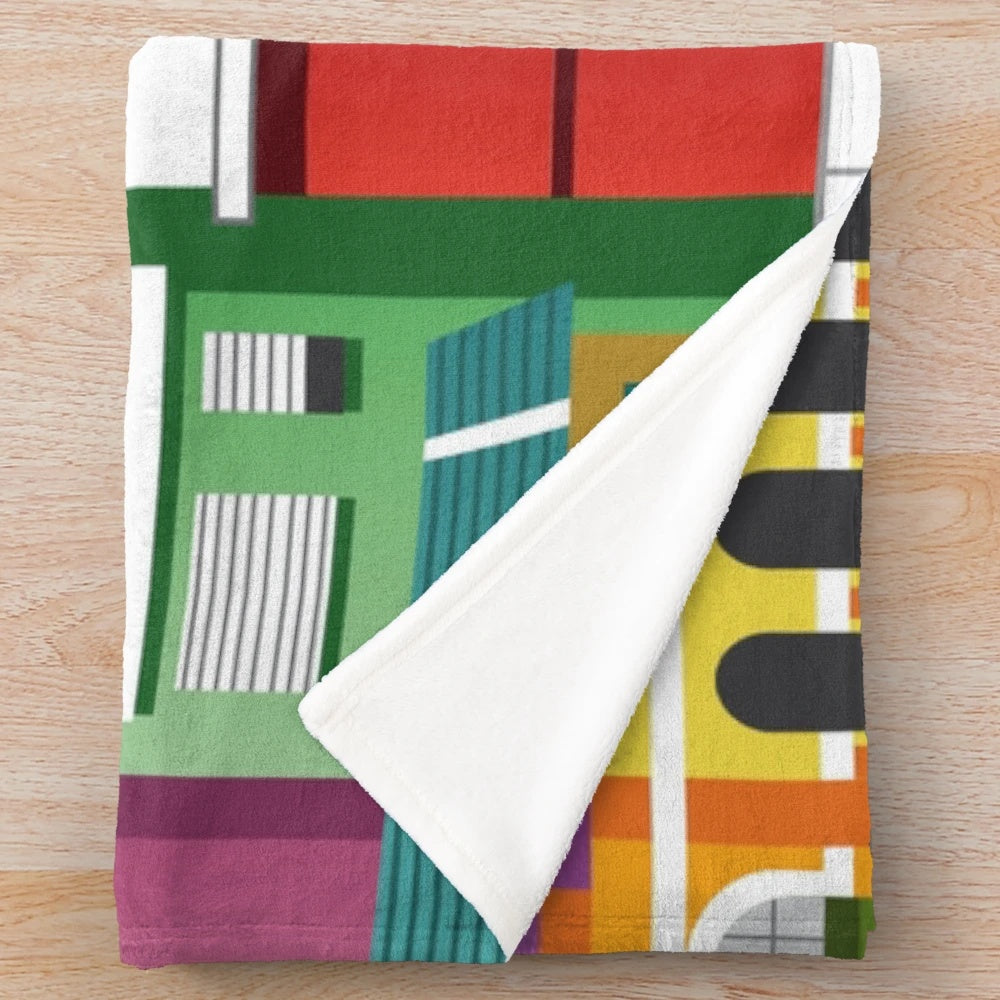Colorful plush blanket featuring the stunning architecture and landscape of La Perla, San Juan, Puerto Rico