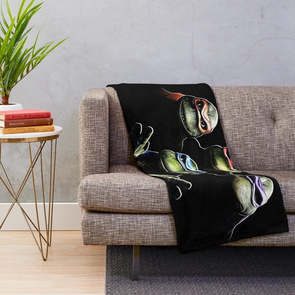 Queen-size plush blanket featuring Teenage Mutant Ninja Turtles characters