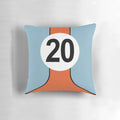 Porsche-inspired racing colors pillow with classic car design