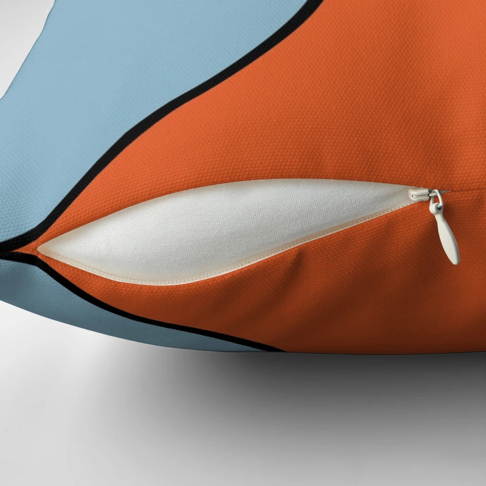 Porsche-inspired racing colors pillow with classic car design