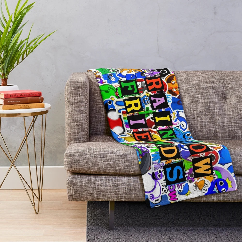Colorful Rainbow Friends Plush Blanket
