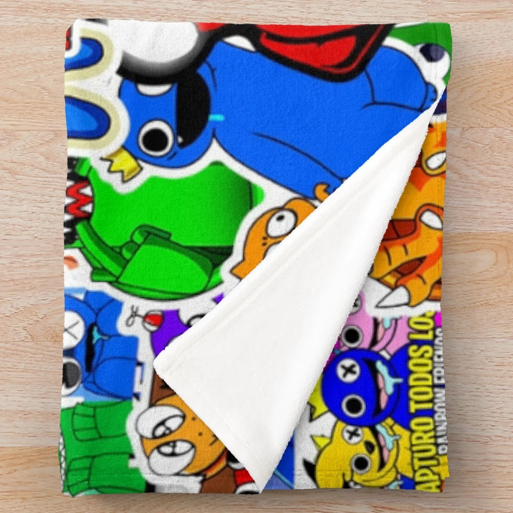 Colorful Rainbow Friends Plush Blanket