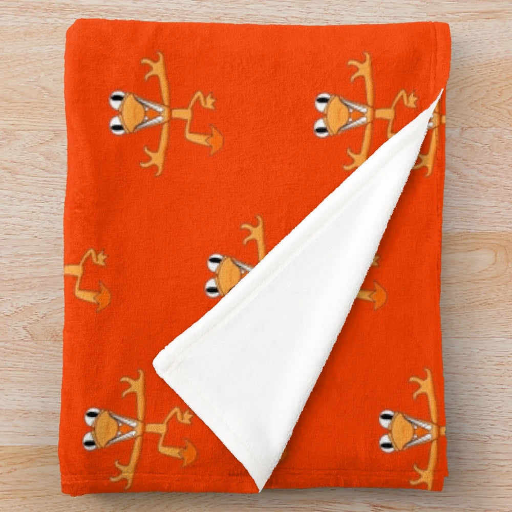 Soft and colorful orange rainbow plush blanket