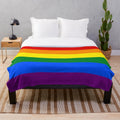 Colorful rainbow plush blanket for LGBTQ+ pride