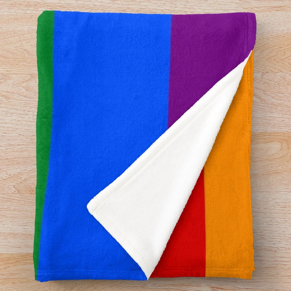 Colorful rainbow plush blanket for LGBTQ+ pride