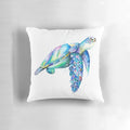 Colorful rainbow-patterned sea turtle throw pillow for cozy home decor