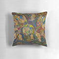 Colorful rainbow serpent patterned throw pillow for boho-inspired home decor