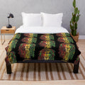 Rasta Lion Plush Blanket with Vibrant Rastafarian Colors