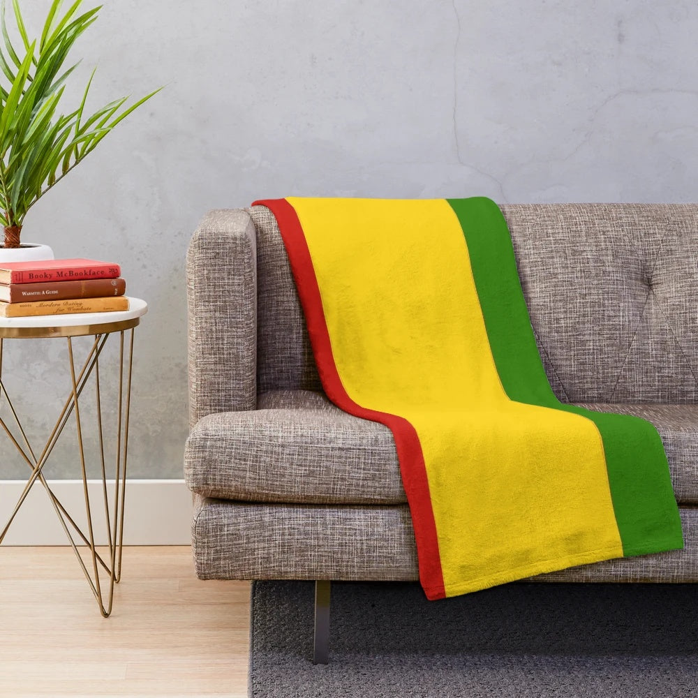Cozy rastafarian blanket with Jamaican flag design