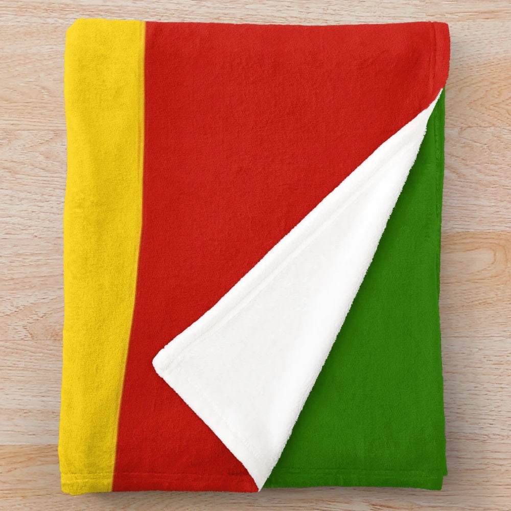 Cozy rastafarian blanket with Jamaican flag design