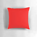 A fire engine red decorative throw pillow with a solid color design, perfect for adding a pop of color to your home.
