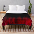 Vibrant red and black abstract plush blanket