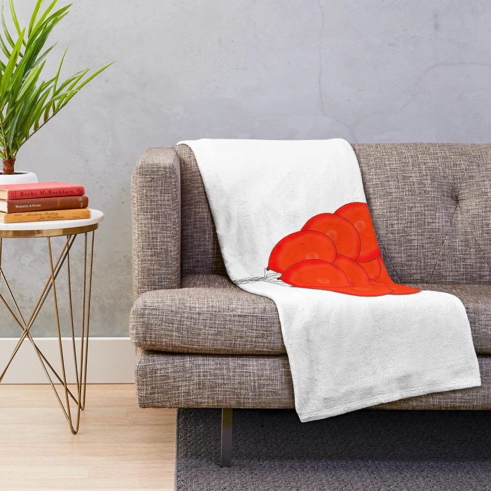 Soft and plush red ball-patterned blanket for comfort and style