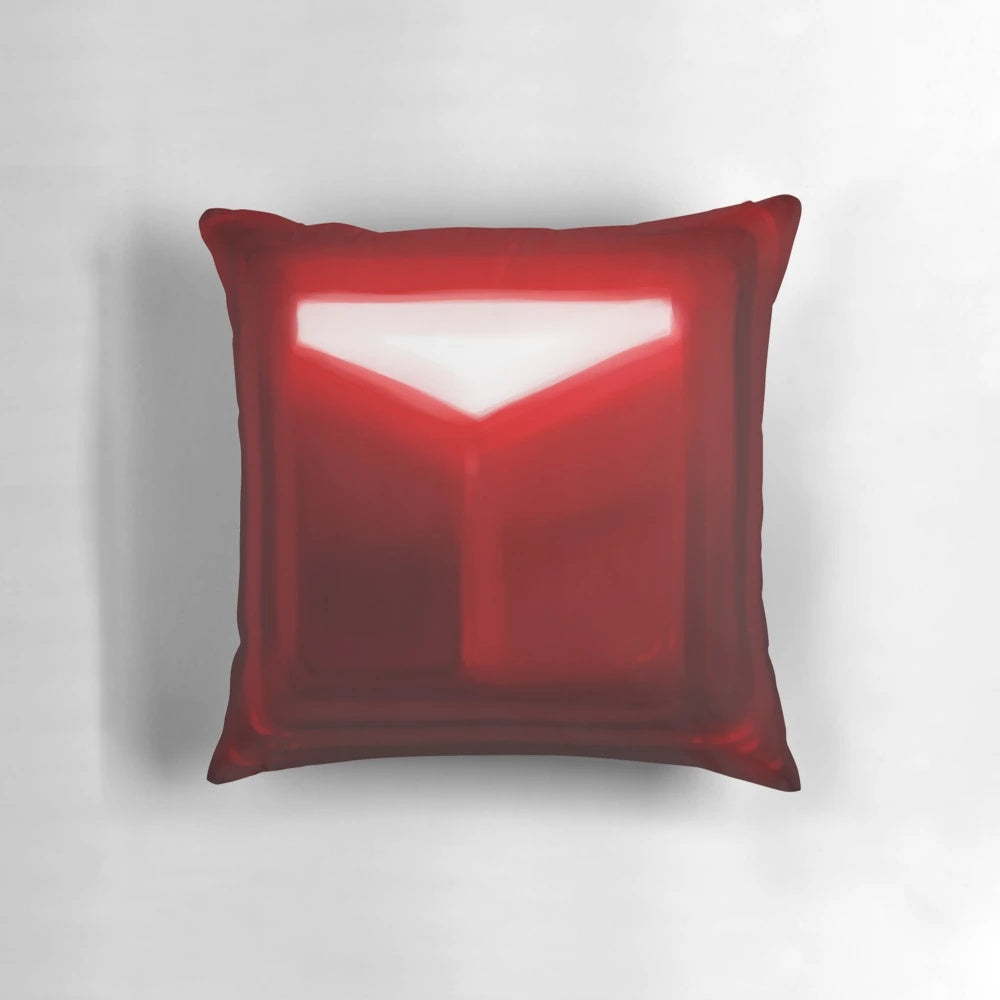 Colorful throw pillow cover featuring the iconic red blocks from the virtual reality rhythm game Beat Saber